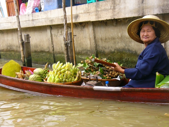 fruit vendor in canoe